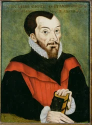 John Rainolds (1549-1607), a Corpus Christi College elnökének és a Biblia hivatalos verziójának társszerkesztőjének portréja